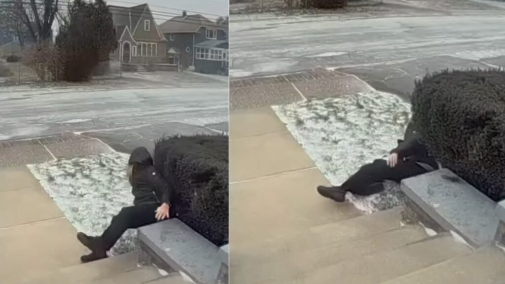 Abuelita se eleva varios metros por los vientos fuertes de la tormenta invernal en Los Ángeles