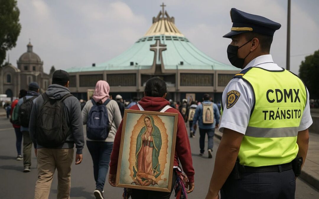 Cierre de calles por peregrinaciones a la Basílica de Guadalupe en CDMX