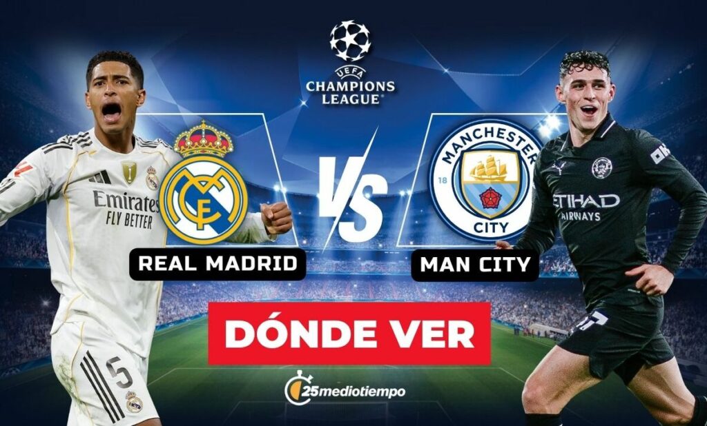 Real Madrid vs. Manchester City: Dónde y a qué hora ver EN VIVO la Jornada 7 de la Champions League 2025