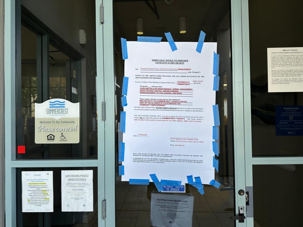 Protesta de Vecinos en National City por Aumento de Renta y Falta de Mantenimiento