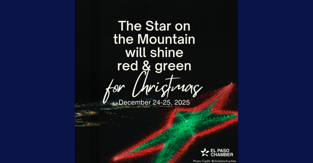 La Estrella de El Paso se Ilumina en Rojo y Verde para Celebrar la Navidad
