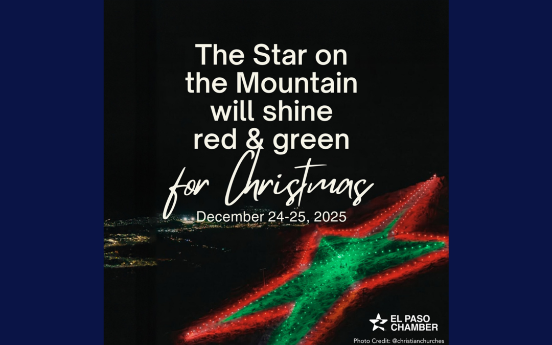 La Estrella de El Paso se Ilumina en Rojo y Verde para Celebrar la Navidad
