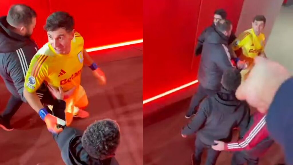 Dibu Martínez enfrenta a aficionados tras la goleada de Arsenal | VIDEO