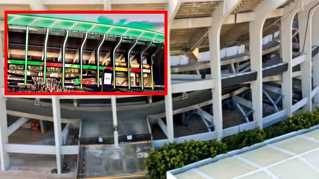 La instalación de iluminación exterior del Estadio Banorte ya está en marcha
